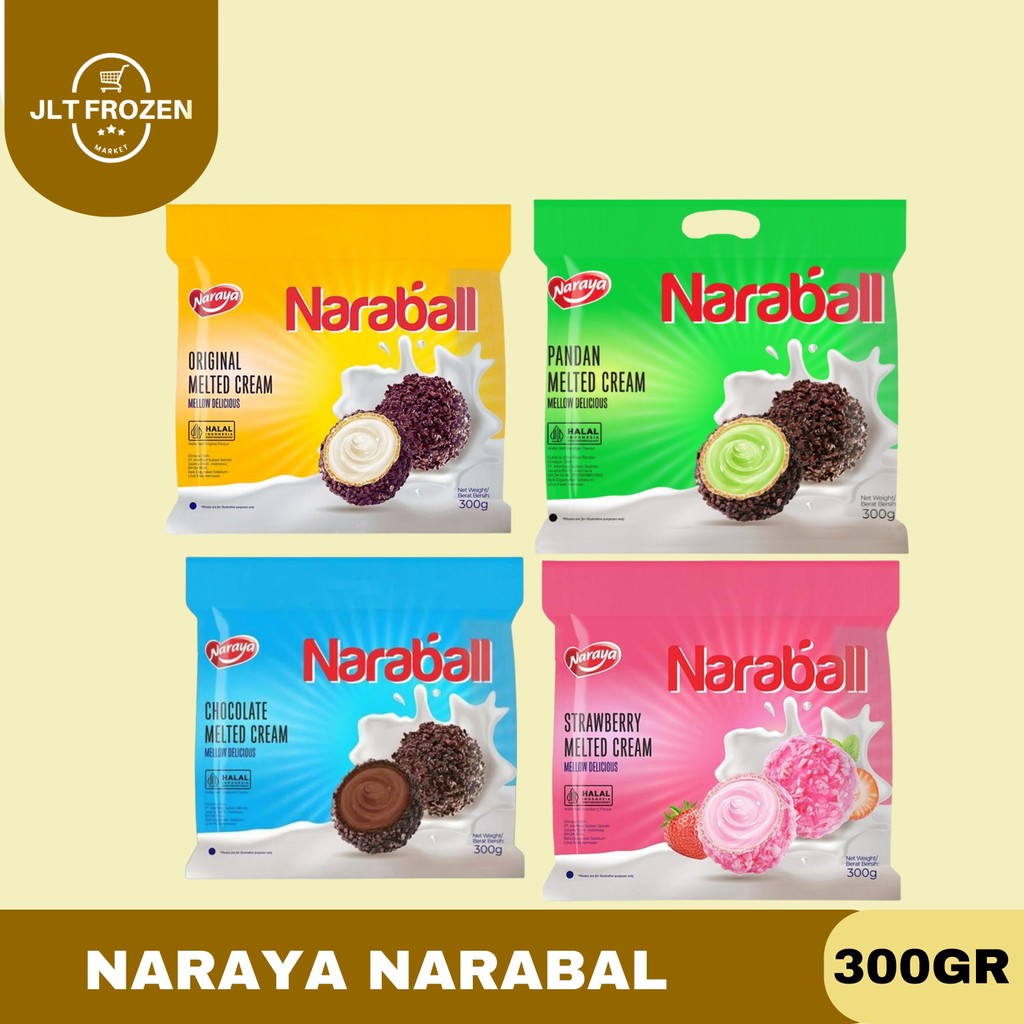 

Naraya Naraball / Wafer Ball isi Krim Rasa Original / Strawberry / Chocolate / Pandan - 300g