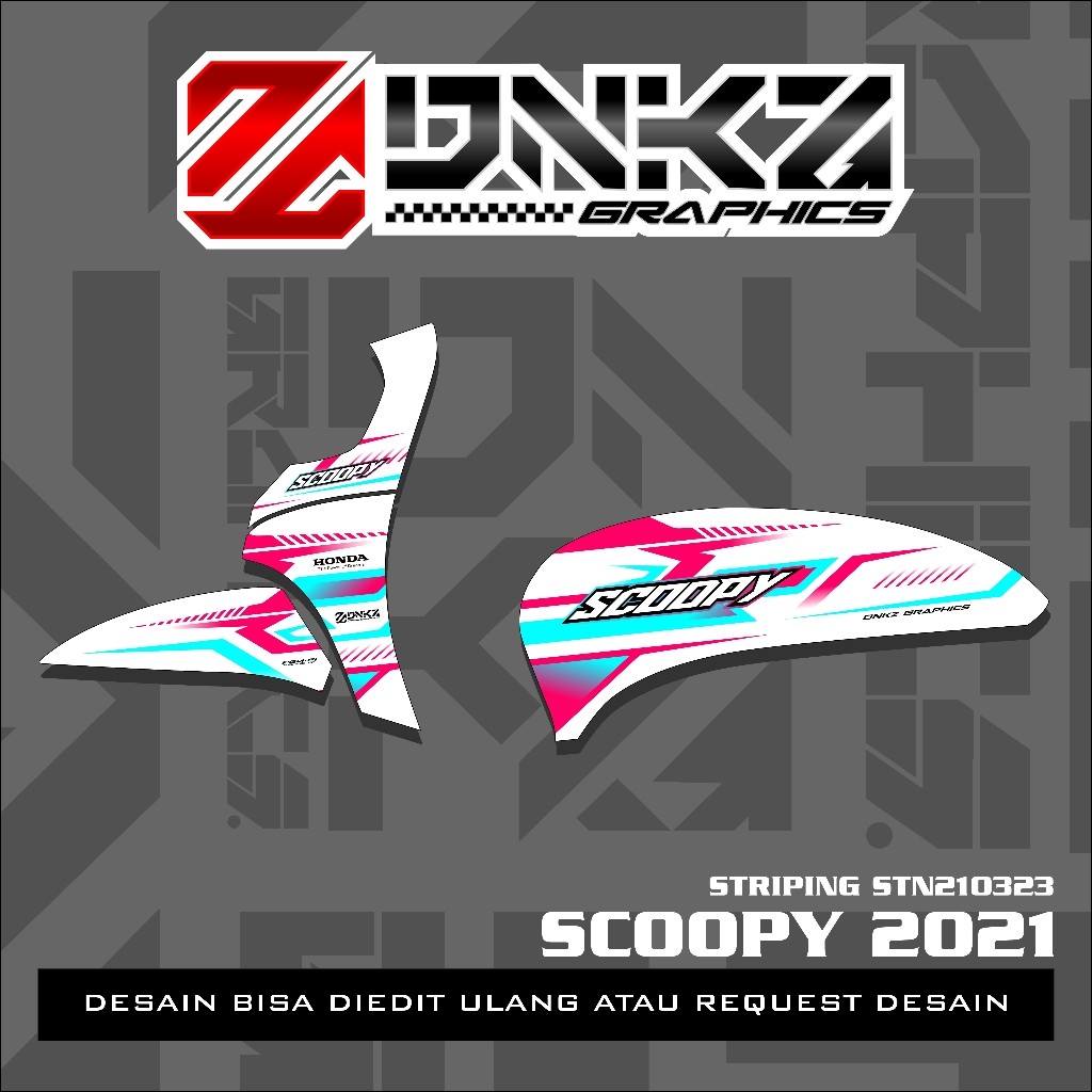 Stiker Scoopy New 2021 Decal Striping Scoopy 2021 Premium Racing N210323
