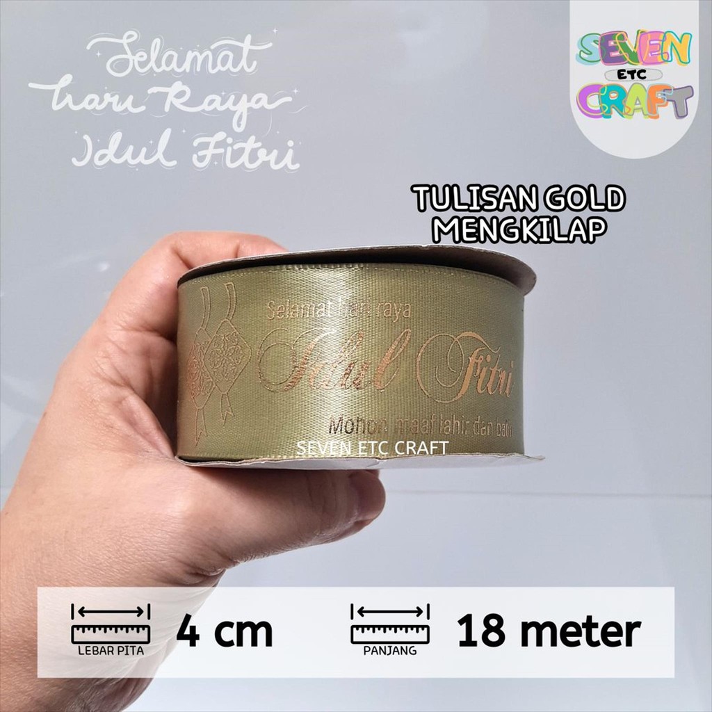 

Pita Satin Idul Fitri Lebaran Premium 1,5 inch Light Olive