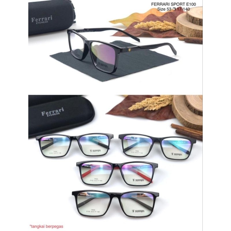 TERLARISS Frame Kacamata Minus Phtocromic Pria Sporty Ferrari E100