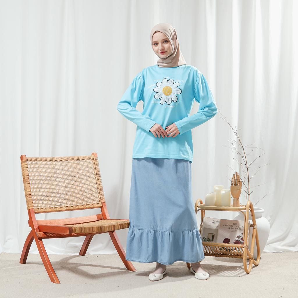 71085 Setelan Sazhia Jeans + Hijab by Cloudbee