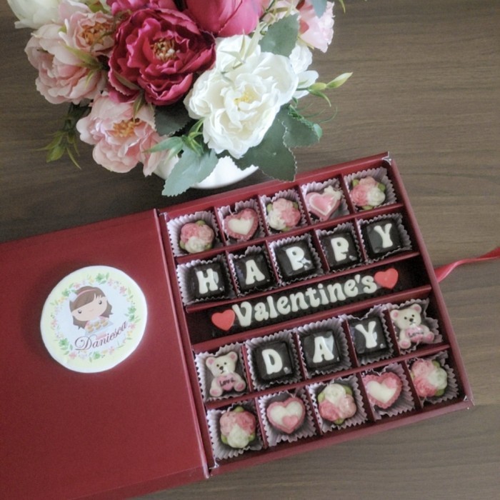 

chocolate gift S28B - coklat ucapan happy valentine - S25D PINK