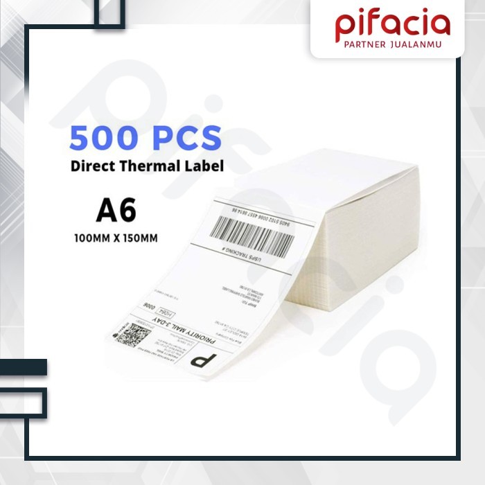 

New Product Kertas Stiker Label Thermal Resi Pengiriman Barcode 10x15cm mm A6 - 500 PCS (STACK)