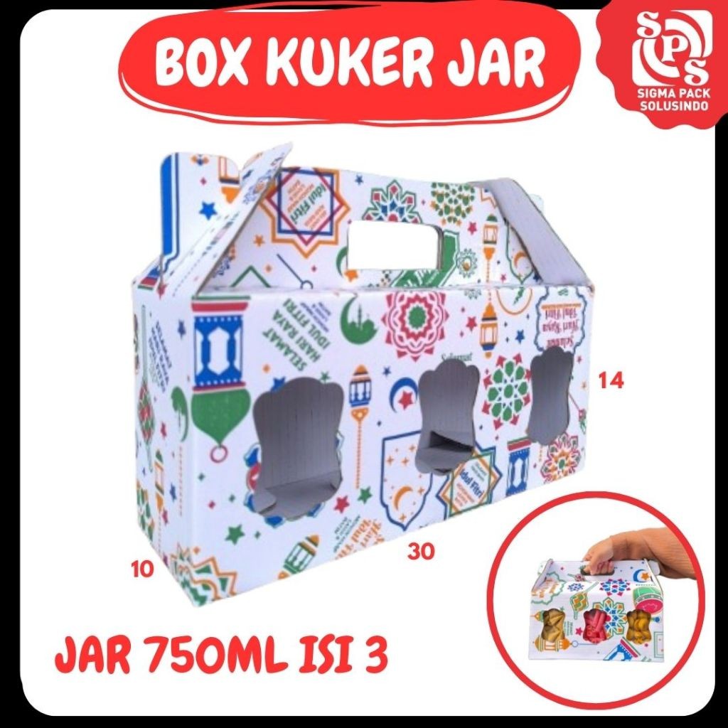 

Box Kuker jar 30x10x14 Toples Tabung 750 ml isi 3 Jinjing Gable Box Jar Kue Kering Gable Box Serbaguna Botol Dus Kue Kering Kemasan Madu Souvenir MEDIAPACK