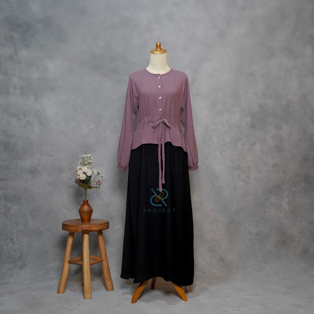 D&R PROJECT - NIRMALA DRESS gamis crinkle airflow premium fashion muslim stylish