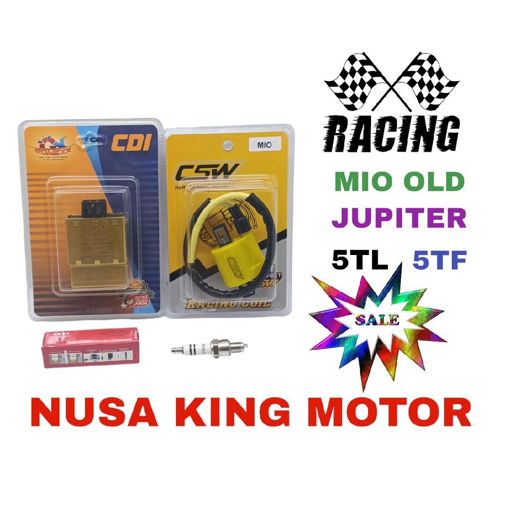 PAKET UPGRADE CDI RACING MIO 5 TL JUPITER 5TF CDI KOIL BUSI RACING Car