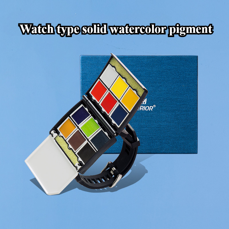 

12 Color /24 Color Miniature Watch Style Solid Watercolor Pigment Art College Students Outdoor Sketch Portable Painting Paint