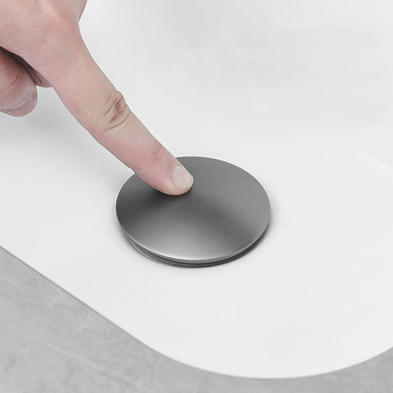 Gun Gray Bathroom Basin Sink Pop Up Drain Brass Material Waste Stopper Floor Drain Non-Porous Bathro