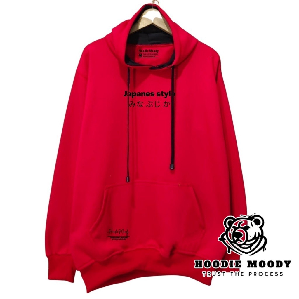 hoodiemoody sweater pria distro hoodie laki laki merah  japanes sweater hoodie cowok suiter pria dis