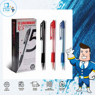 

SNOWMAN V5 BOLPOINT HITAM BIRU MERAH PCS