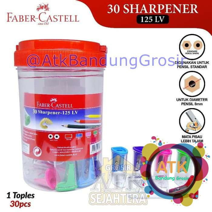 

Faber Castell 125LV Sharpener Rautan serutan Pensil Toples isi 30