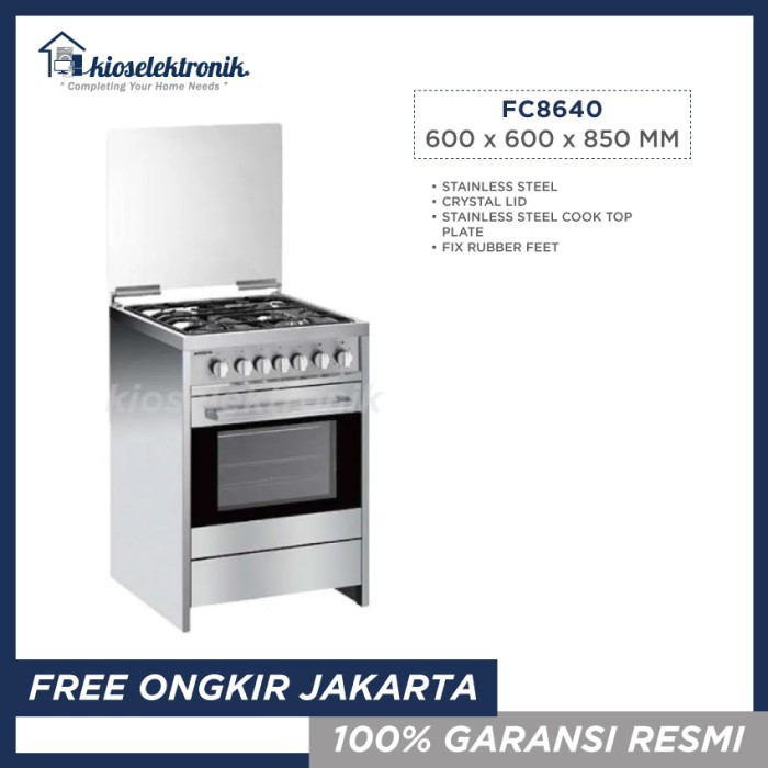 Modena FC8640 Free Standing Cooker - Kompor 4 Tungku Oven Fano FC:8640