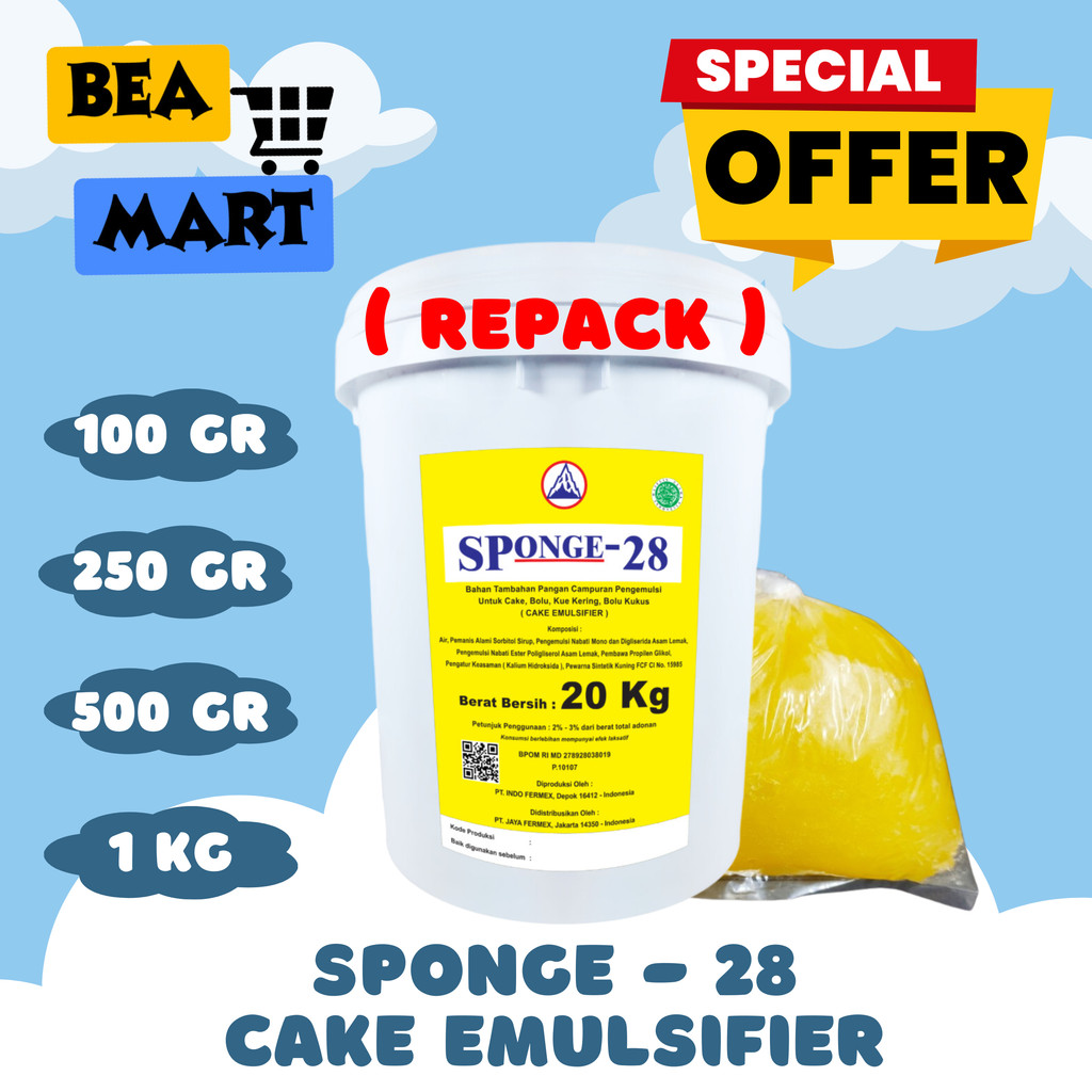 

SP Sponge 28 100gr 250gr 500gr 1kg | Pengembang Kue / Cake Emulsifier