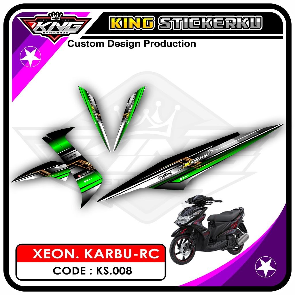 Stiker Xeon Karbu/RC - Decal Sticker Striping Xeon Karbu/RC Motif Racing KS.08