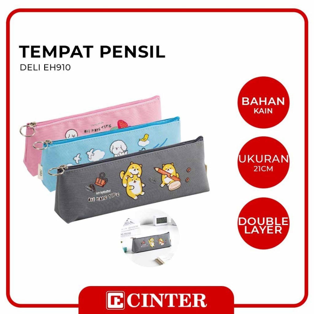 

DELI - KOTAK PENSIL KAIN / PENCIL CASE / TEMPAT PENSIL EH910 ONE MORE TIME