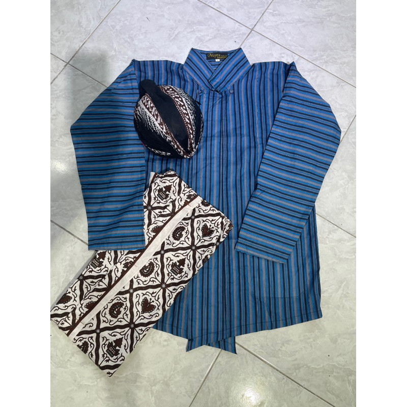 Baju Sorjan Lurik Katun Pria Desa ukuran L Lurik