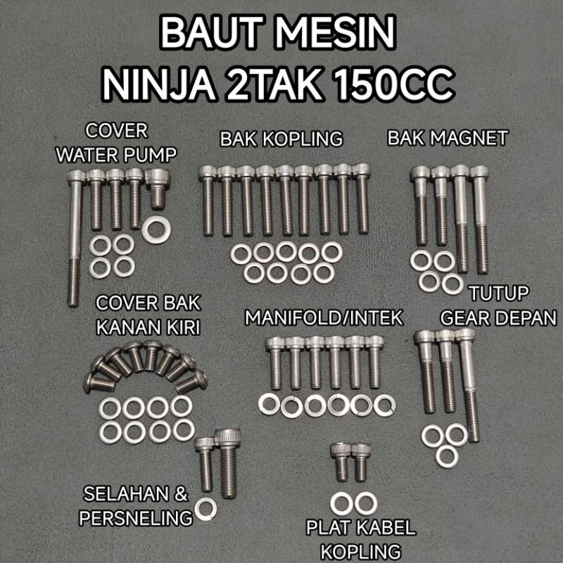 Baut Mesin Kawasaki Ninja 150cc 2Tak Tanpa Super Kips