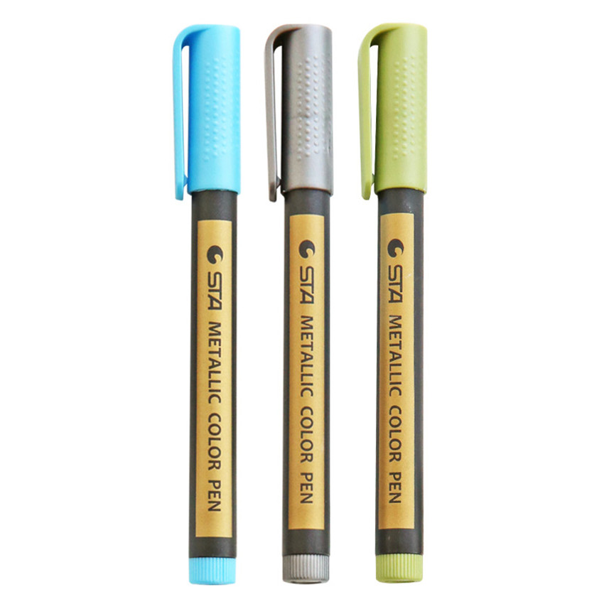

Metallic Color Pen Water-Based Mark Black Card Paint Highlight Pen For DIY Photo Album/Graffiti/ Writing Suitable For Dark Paper