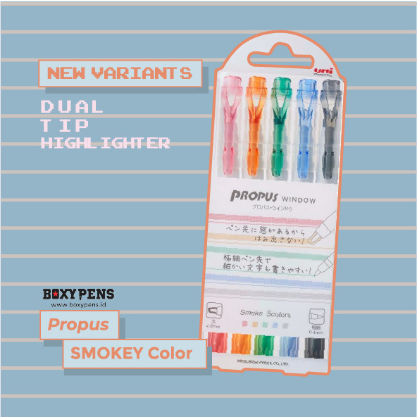 

Uni Propus Window Smoke Color Double-Sided Highlighter Set