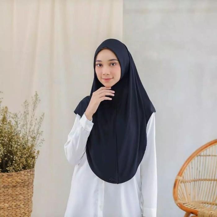 Jilbab Instan Bergo Hamidah Non Pet Aqila | Khimar Daisy Instan Bergo Malay Jersey Premium Kerudung 