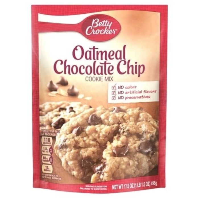 

Betty Crocker Chocolate Chip Cookie Mix - Tepung Instant Cookies Mix - Oatmeal ChoChip 1202