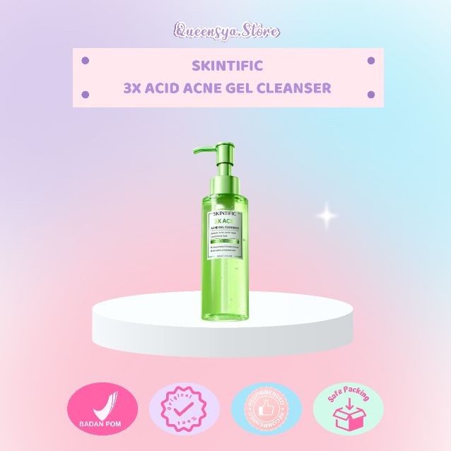 SKINTIFIC 3X ACID ACNE GEL CLEANSER FACIAL WASH