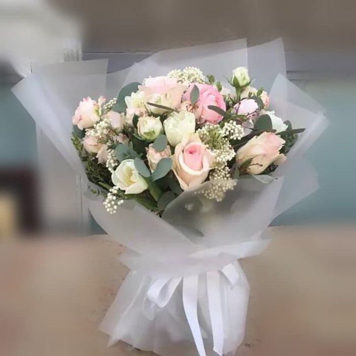 

Kertas Bunga Wrapping Paper Roll - Cellophane Full Color 60cmx20Yard - 156 LATTE