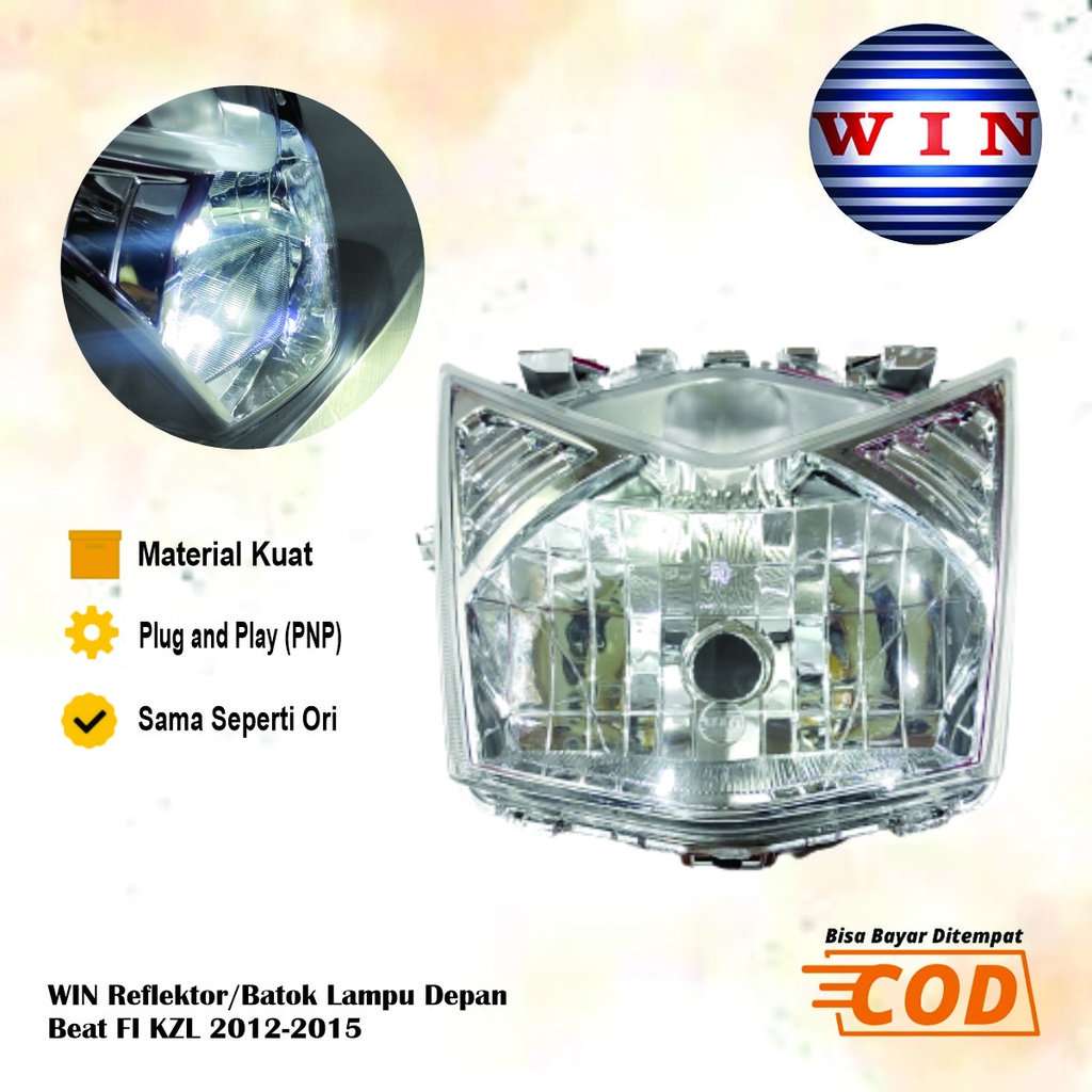 Lampu Depan Reflektor Honda Beat Fi Injection Headlamp Mika Kaca Motor