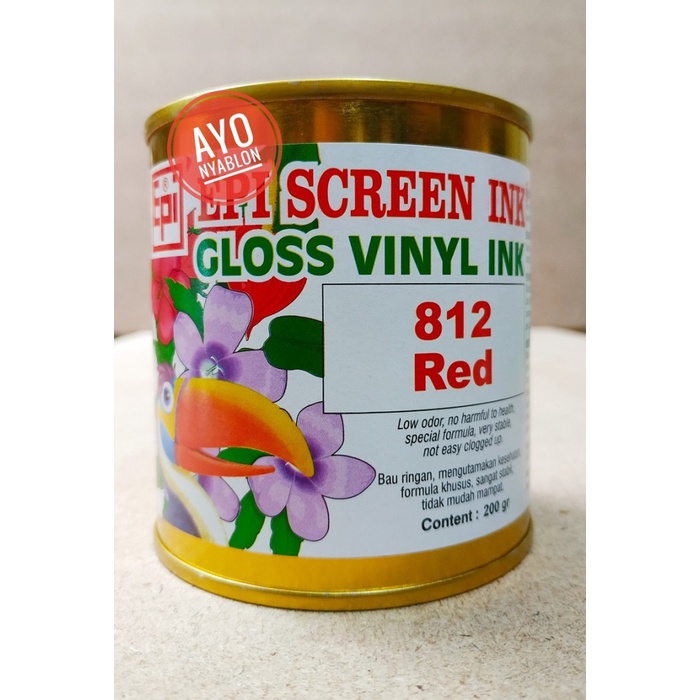 

[YL-0652] Epi Screen Ink Gloss Vinyl Ink 812 red | tinta Epi merah 812