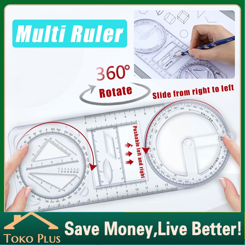 

Rotary Geometric Drawing Ruler Penggaris Multifungsi Geometri bisa diputar Hadiah Kreatif Drawing Ruler Alat Tulis Sekolah Kantor Perlengkapan Belajar Alat Ukur Multifunctional Drawing Ruler