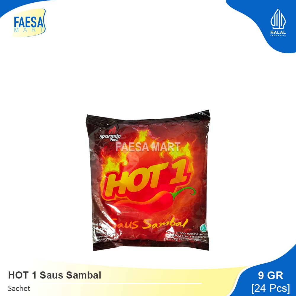 

HOT 1 Saus Sambal Sachet 9gr (24 Pcs)