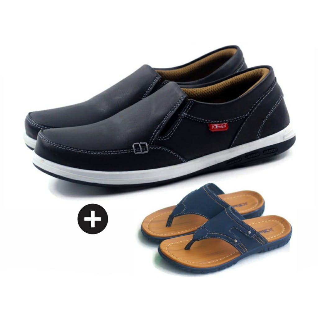 Joemen Sepatu Pria Kulit J 21 Free Sandal 01 Anti Slip Termurah