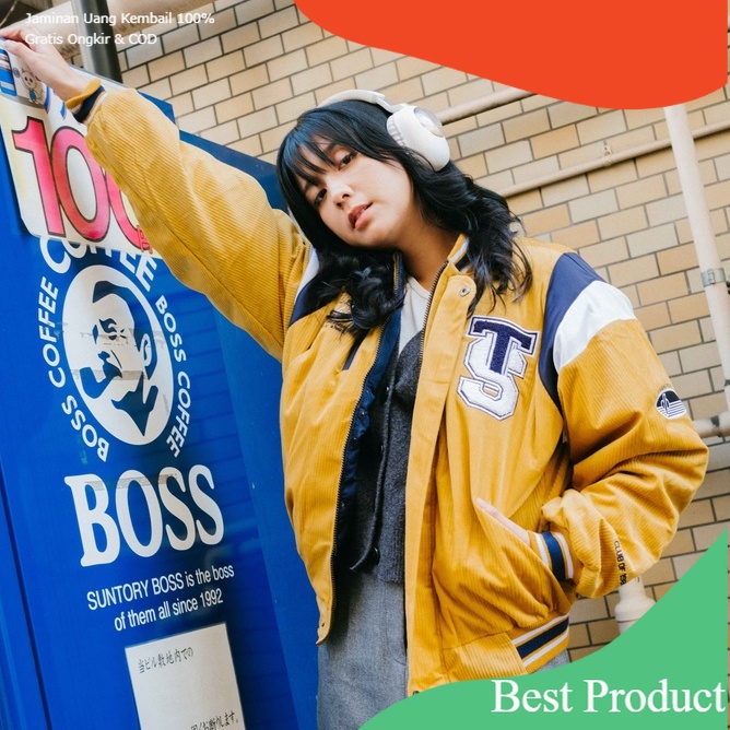 VINTAGE VARSITY CORDUROY TATSUSHITA JAPAN CLUB of 1986 / TATSUSHITA SHIOSAI CLASSIC AESTHETIC BASEBA