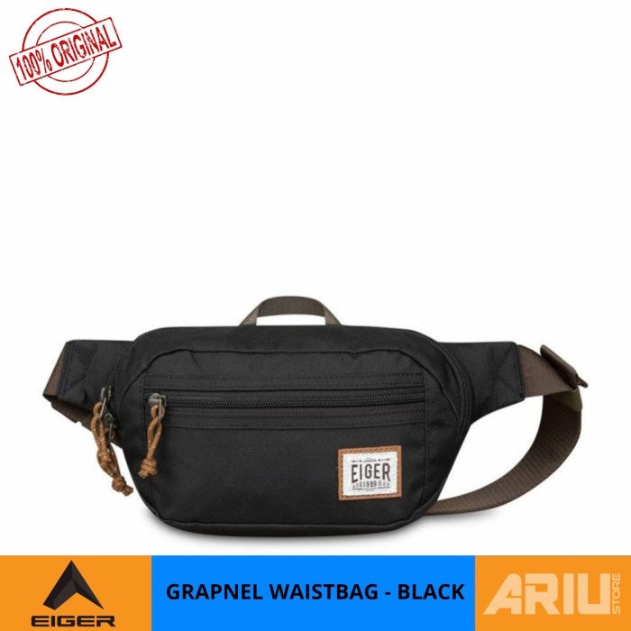 TAS PINGGANG EIGER GRAPNEL 2L ORIGINAL WAISTBAG - BLACK