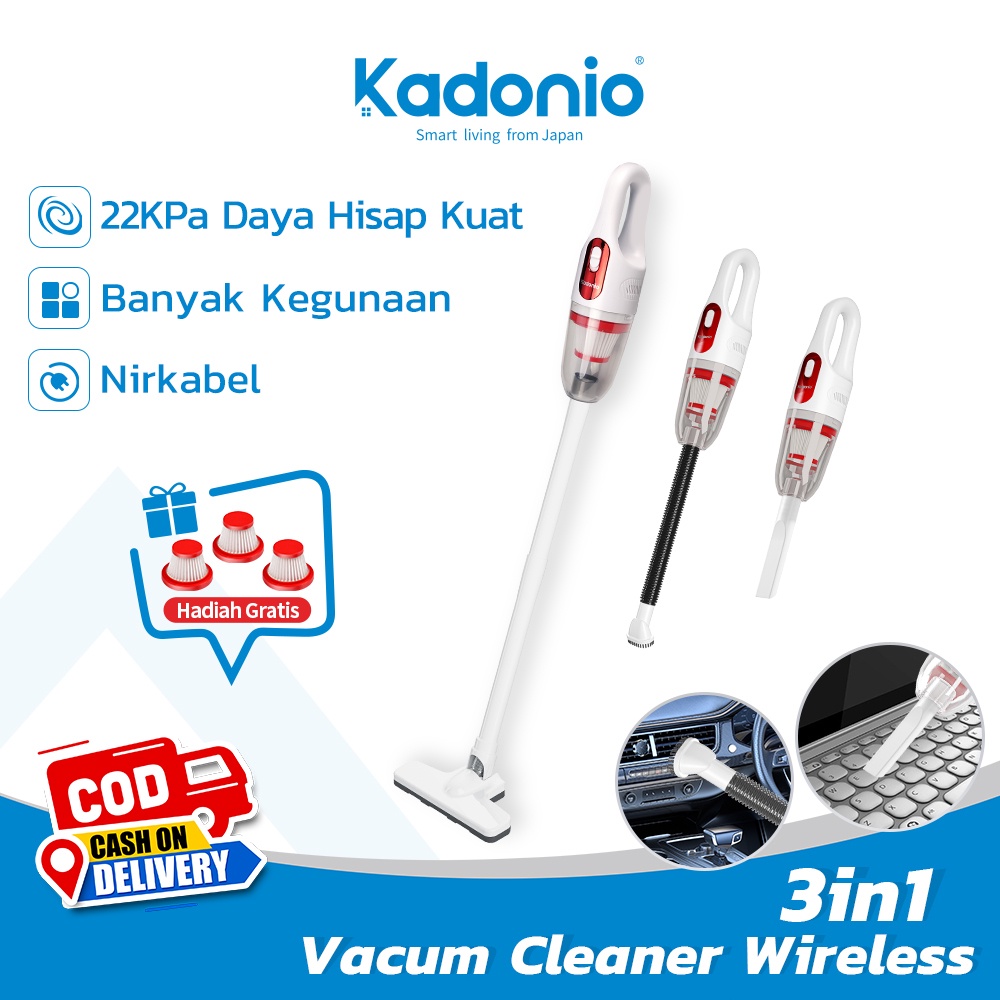 KADONIO Vacuum Cleaner Handheld Portable Penyedot Debu Wireless genggam portabel rumah tangga 22000p