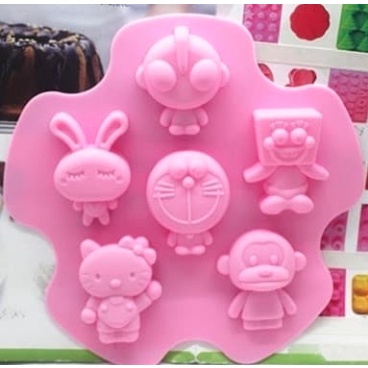 Cetakan silikon coklat fondant / karakter kartun