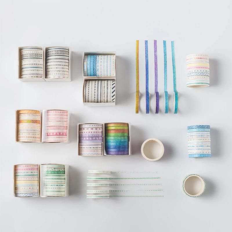 

10 Rolls Simple Abstract Washi Tape Deco Masking Tape Selotip Jurnal DIY Scrapbook