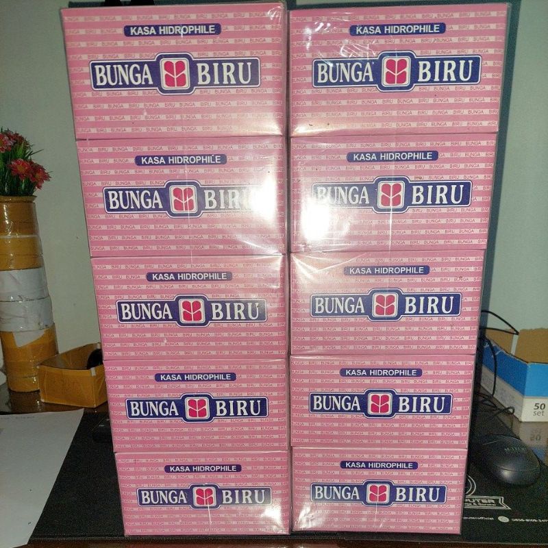 Kasa hidrofil kasa steril bunga biru isi 16lembar