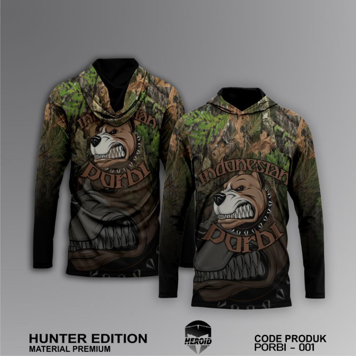 Baju Kamuflase Hunting Camo dan Kaos Berburu Lengan Panjang Camo untuk Pria - Motif Porbi