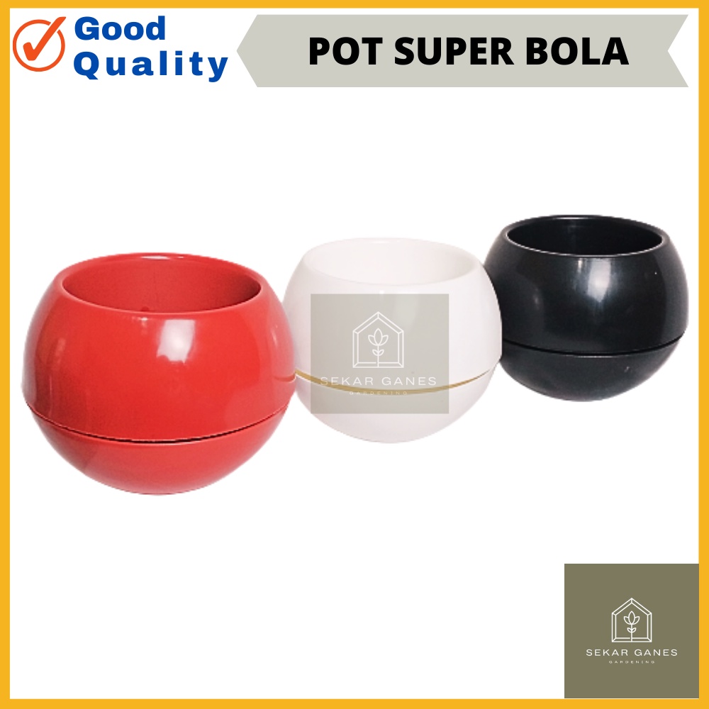 Sekarganes Pot Super Bola Hitam Putih Merah Bata Pot Bulat Vienna Putih Coklat Besar Pot Bola Vienna