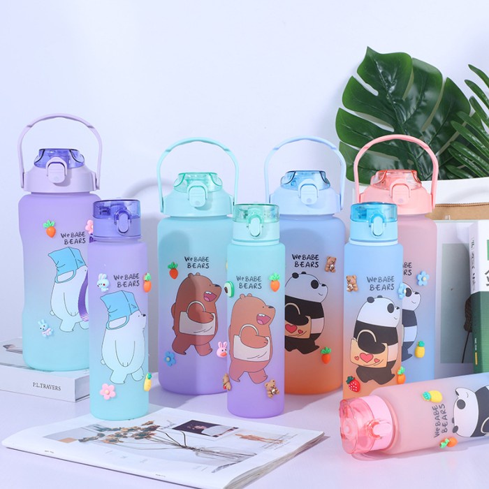 TIRTA BOTOL AIR MINUM ANAK KECIL BEAR BERANAK 2 IN 1 GRADASI BOTOL VIRAL - BPA FREE