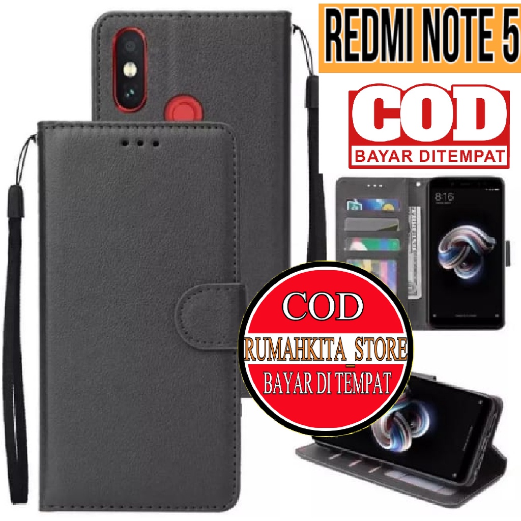XIAOMI REDMI NOTE 5/NOTE 5 PRO FLIP LEATHER CASE PREMIUM-FLIP WALLET CASE KULIT UNTUK XIAOMI REDMI N