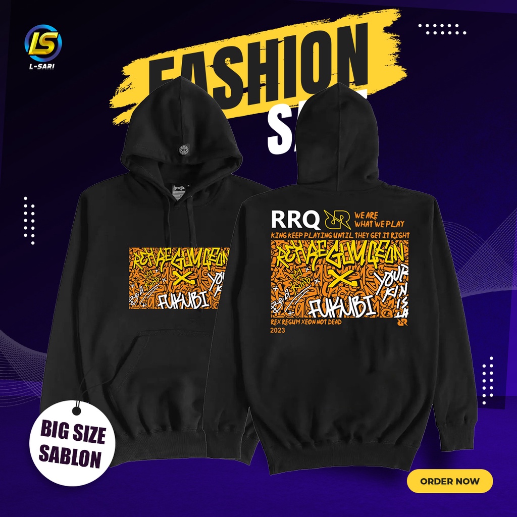 Jaket RRQ x Fukubi Graffity RRQ Onic Alterego Evos Btr S M L XL 2XL 3XL 4XL 5XL Hoodie RRQ x Fukubi 