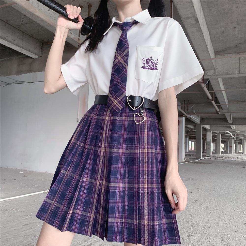 Korean version JK uniform shirt pleated skirt basic sailor suit college style set school uniform cla