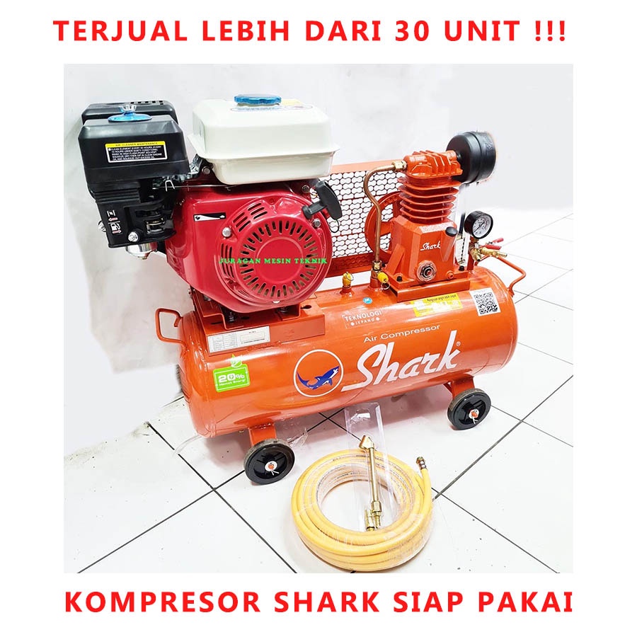 Komplit Mesin Kompresor Bensin SHARK 1/4 HP + Mesin Penggerak Siap PAKAI