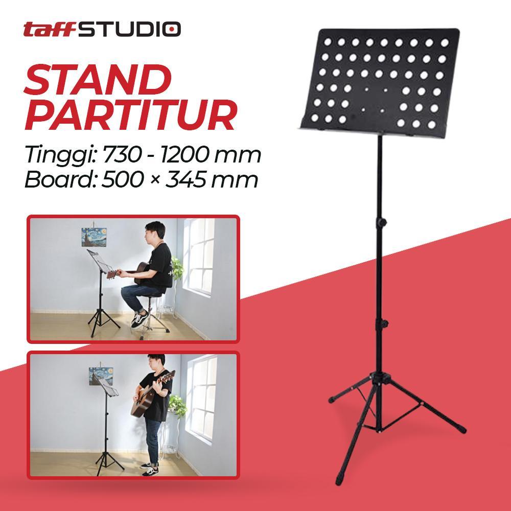 Alat Musik TaffSTUDIO Stand Partitur Sheet Musik - P-06 - Black Music Terlaris