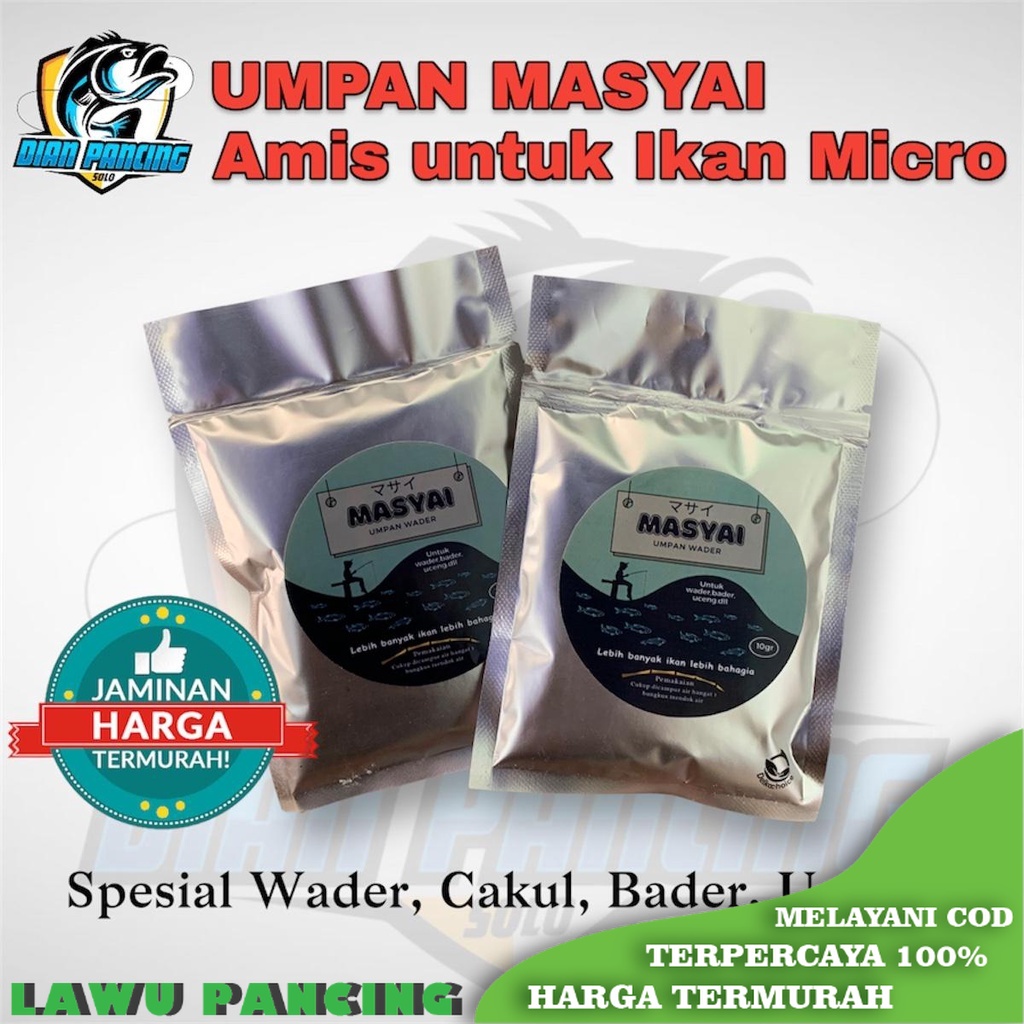 Umpan Wader Uceng Cakul Ikan Siap Pakai Merk Masyai 30gr