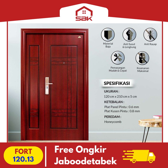 Pintu Baja | Pintu Utama Mother And Son 120x210 Fortress 120.13