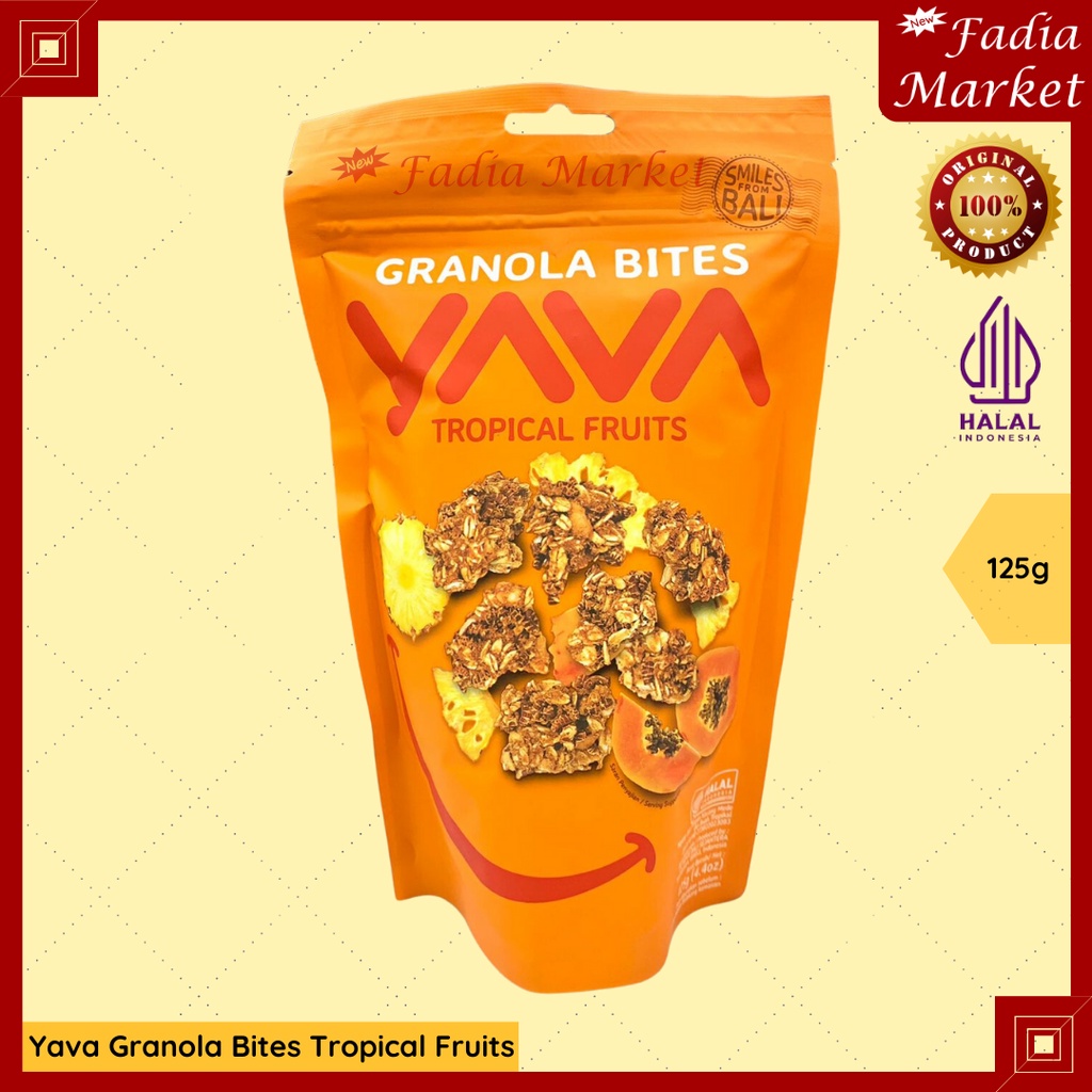 

Yava Granola Oats Cashews Gandum Tropical Fruits Buah Buahan 400g