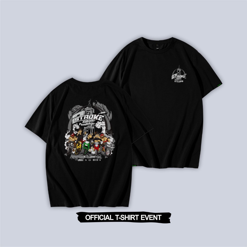 【HOT】 Kaos TWO STROKE KOTA PENDEKAR x Racertees T-shirt pria